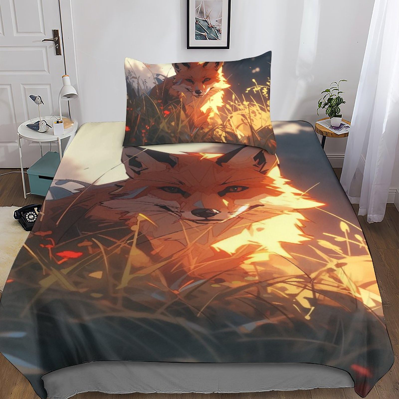 Housse de couette en microfibre douce et confortable avec taies d'oreiller imprimées