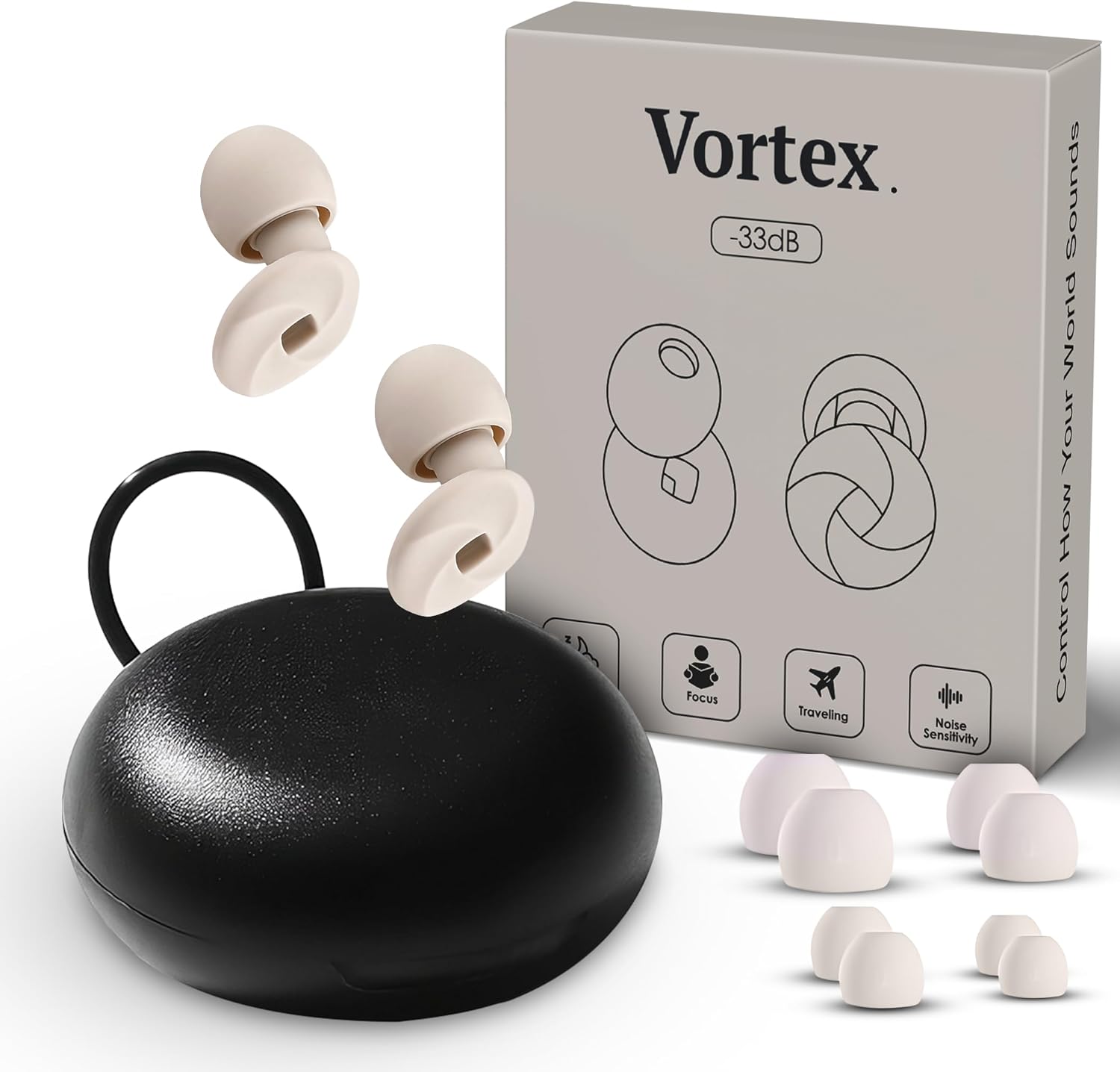 Vortex. Ear Plugs for Sleep Reusable Silicone Hearing Protection