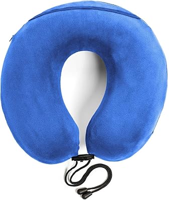 TRAVELREST - Therapeutic Memory Foam Travel & Neck Pillow - Washable Micro-Fiber Cover - Attaches to Luggage - Contours Pe...