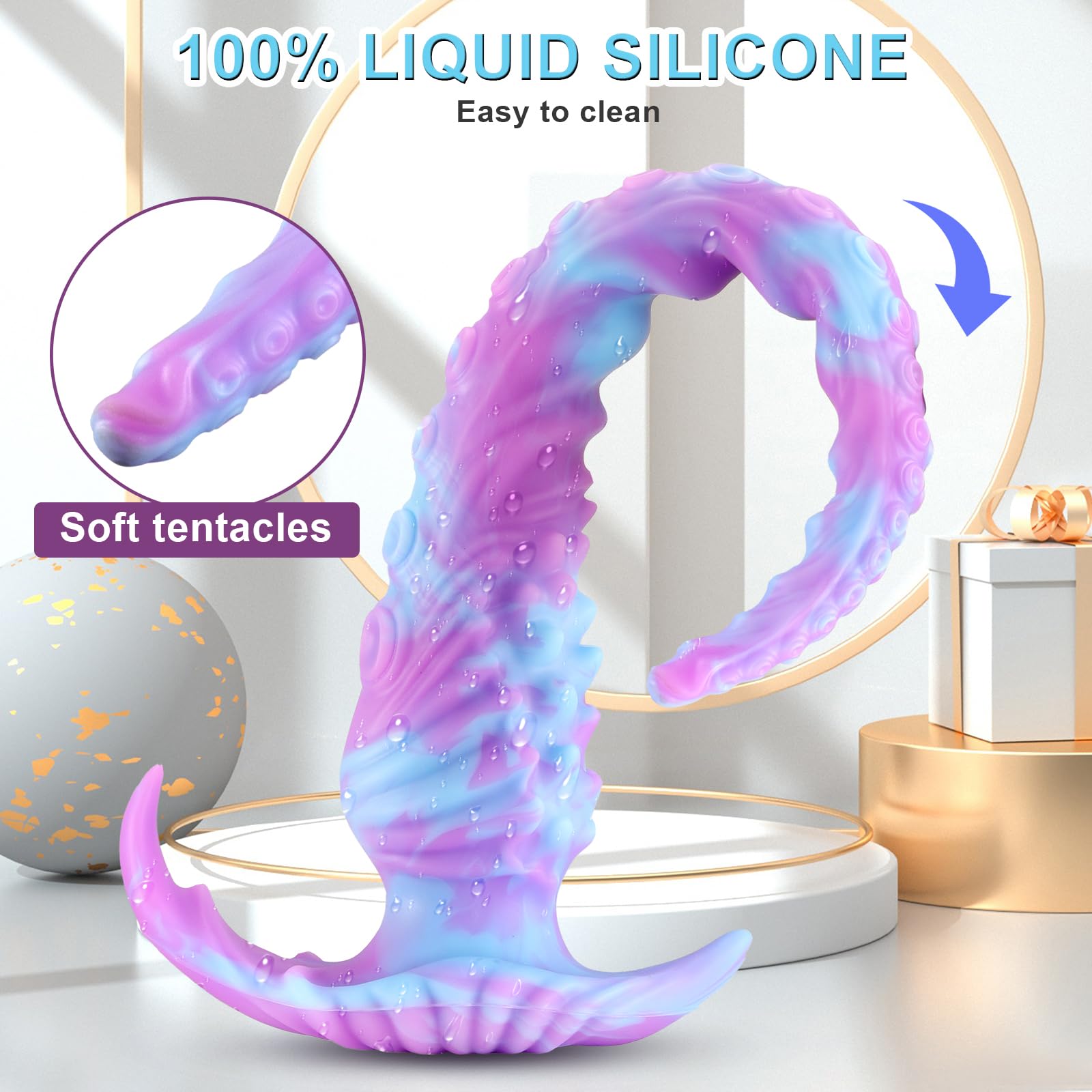 Long Dildo Huge Anal Plug 13.78 Inch Anal Adult Toy, Monster Fantasy Knot Dildos Bringing Deep Pleasure Soft Liquid Silicone Butt Plug G-Spot Stimulation and Prostate Orgasm Sex Toy for Men and Women