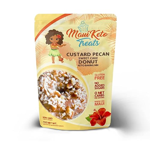 Maui Keto Treats Mezcla de donas para pastel dulce de chocolate sin gluten baja en carbohidratos preparada con harina de almendras 65 onzas nata Maui Keto Treats Mezcla de donas para pastel dulce de chocolate sin gluten baja en carbohidratos preparada con harina de almendras 65 onzas nata