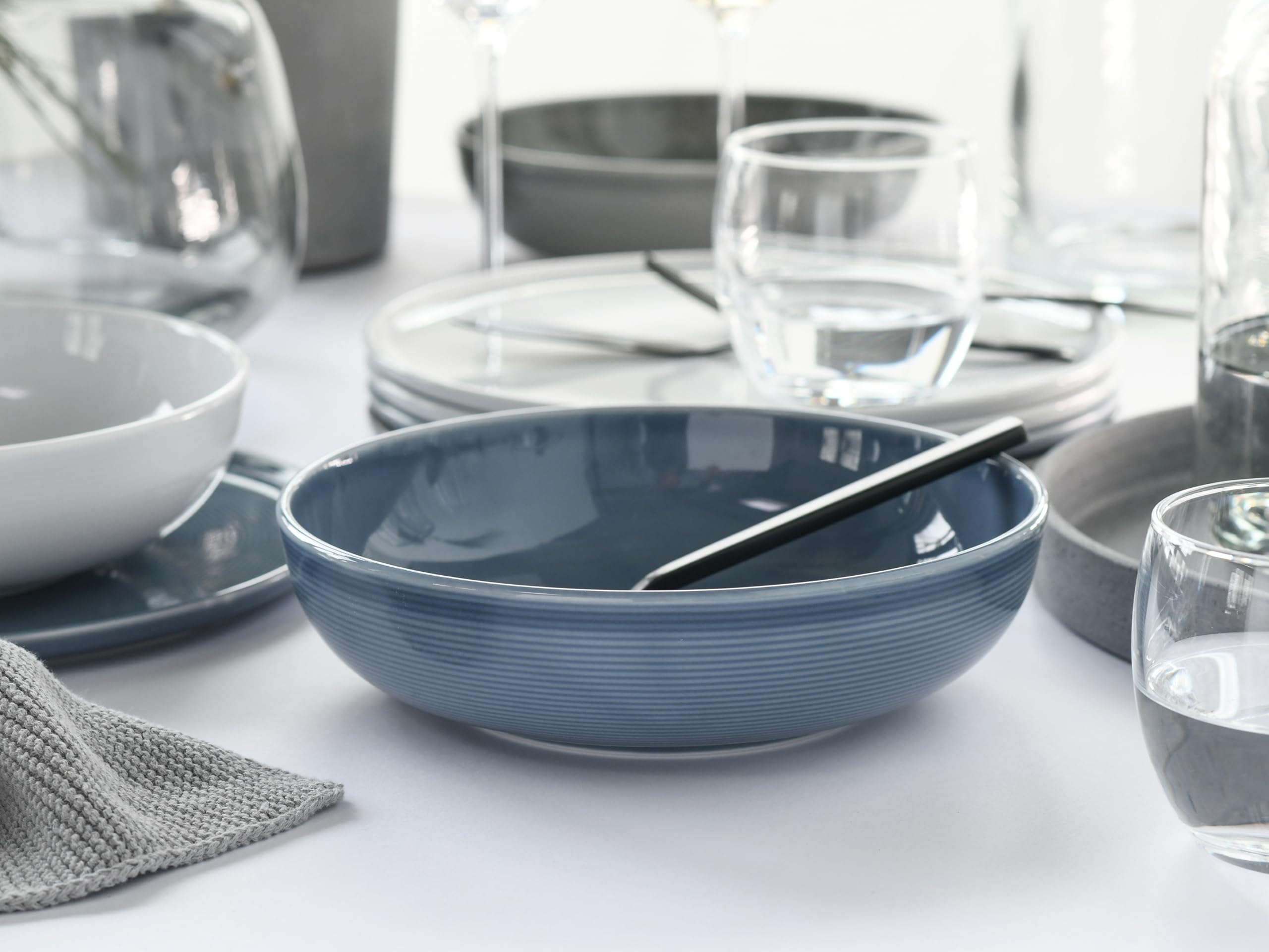 CreaTable, 25076, seria Session Urban, 12-częściowy zestaw naczyń dla 6 osób, serwis stołowy z porcelany, nadaje się do mycia w zmywarce i używania w kuchence mikrofalowej, Made in Europe