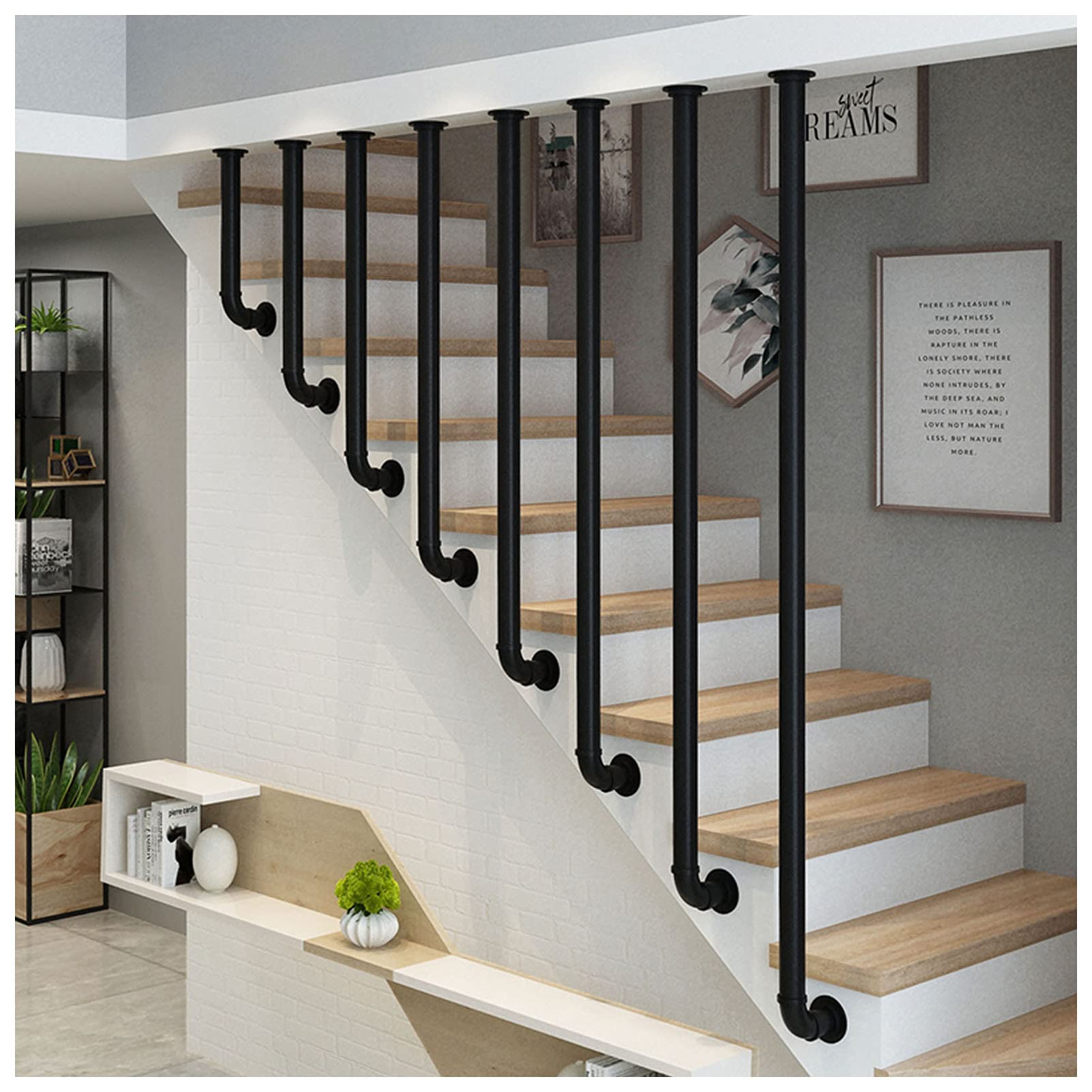 Buy Staircase Handrails Wall Hand Rail Industrial 14FT Wall Pipe