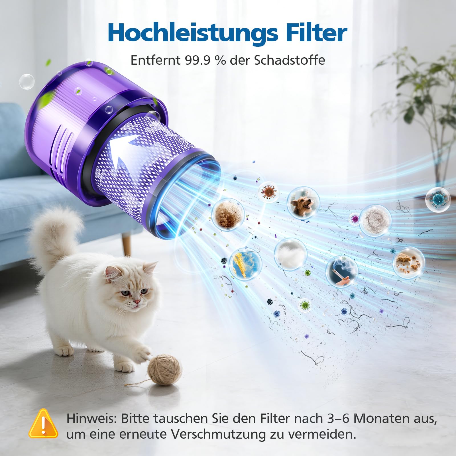 Filter für Dyson V11, 3 Stück Ersatz Filter für Dyson V11 Animal/Absolute/Torque Drive/Fluffy/Extra/Complete Pro/ V15 Detect/ SV14 SV17 SV22 Akku-Staubsauger, Ersetzen Sie # DY-970013-02 & 97001302
