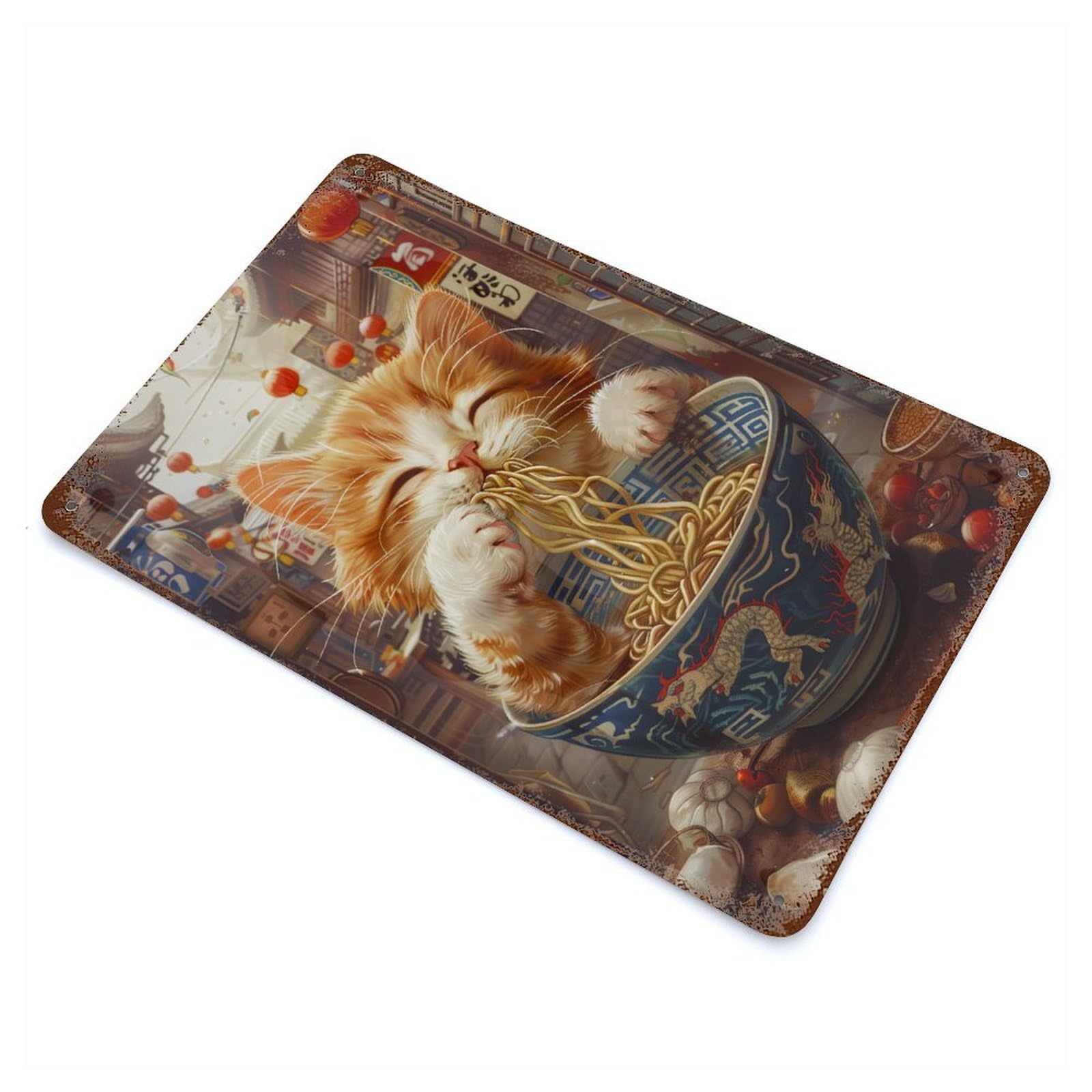 Noodle Break Decorative Tin Sign 11.8"x7.9", Ideal for Basement, Hobby Room And Garage Decor