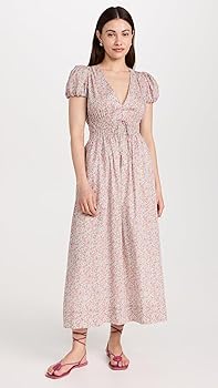 LOVESHACKFANCY Women's Sabela Dress, Rainbow Punch, Floral