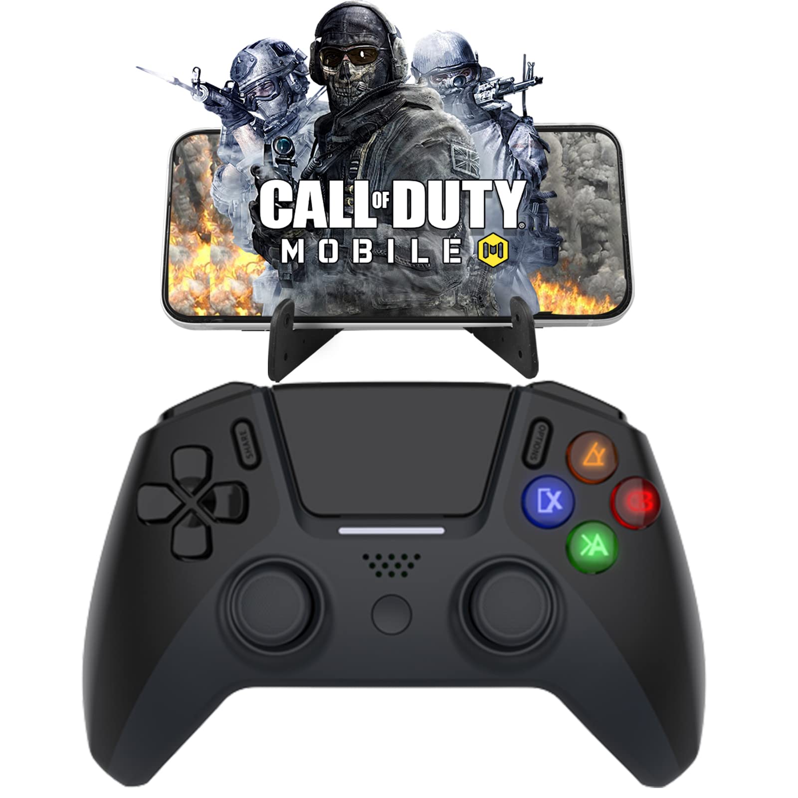arVin Wireless Gamepad Controller für iPhone, Mobile Game Joystick Controller für IOS iPad Notebook MacBook, Bluetooth Gaming Gamepad für PS4, PS3, PC-Schwarz