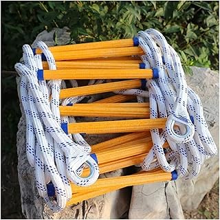 Fire Escape Ladder, Rope Ladder Fire Escape Emergency Fire Escape Ladders 2-6 Storey Flame Resistant Safety Rope Ladder with Hooks for Kids and Adults Escape from Window and Balcony 3-25M-5m/16ft