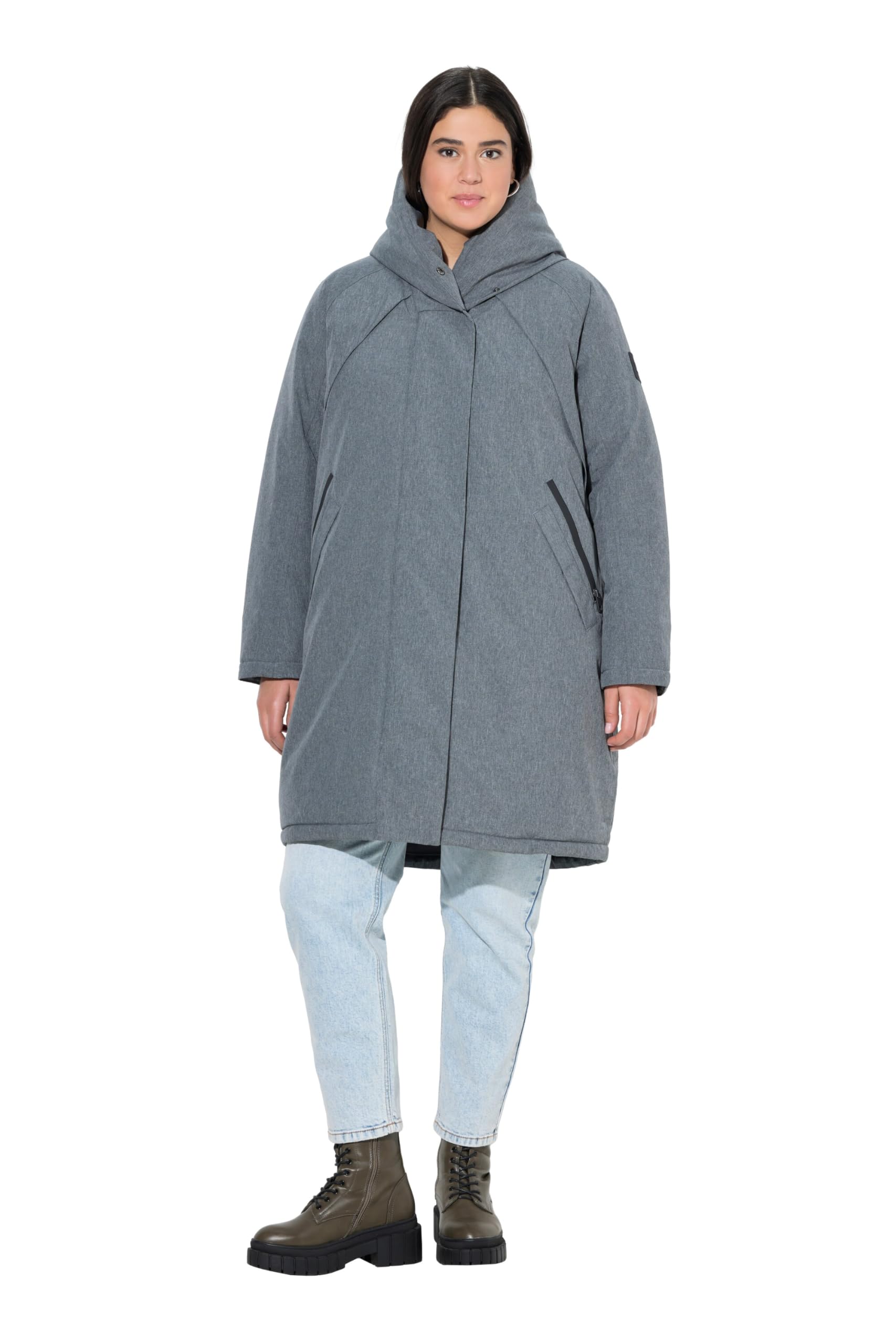 Ulla Popken Damen große Größen Übergrößen Plus Size HYPRAR Funktions-Mantel, wasserdicht 842951