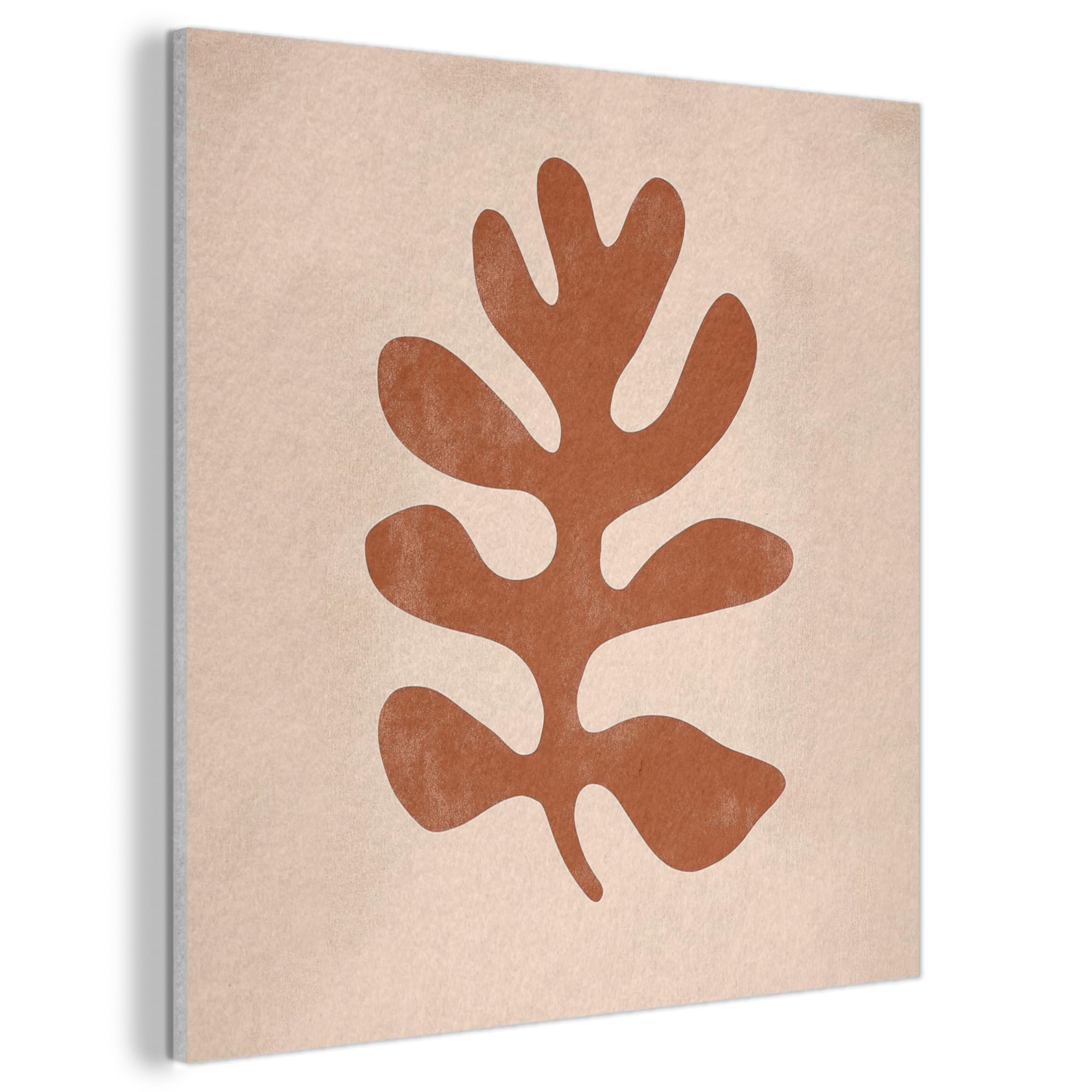 MuchoWow© Felt Panel 50x50 cm Room Style Piece Wallfillers Visual Display Decoration Wall Art Leaf - Abstract - Brown