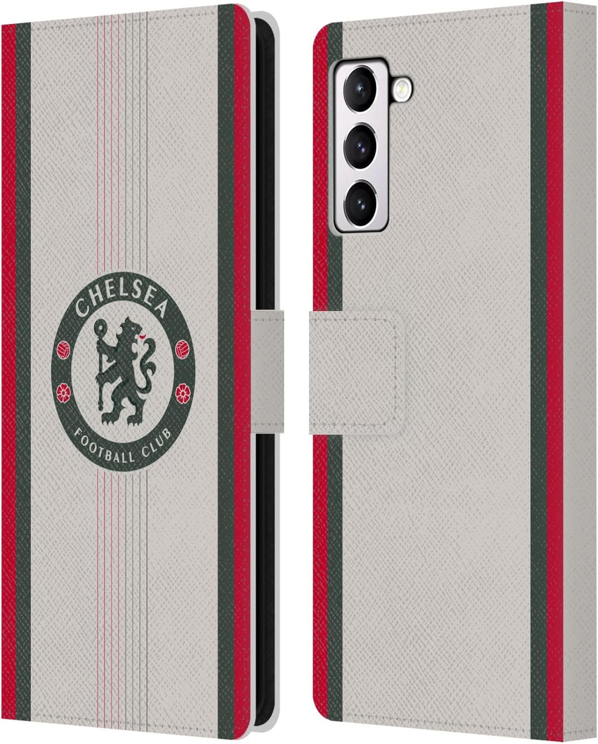 Head Case Designs Officially Licensed Chelsea Football Club Away 2025/26 Kit Leather Flip Case Compatible with Samsung Galaxy S21+ 5G
