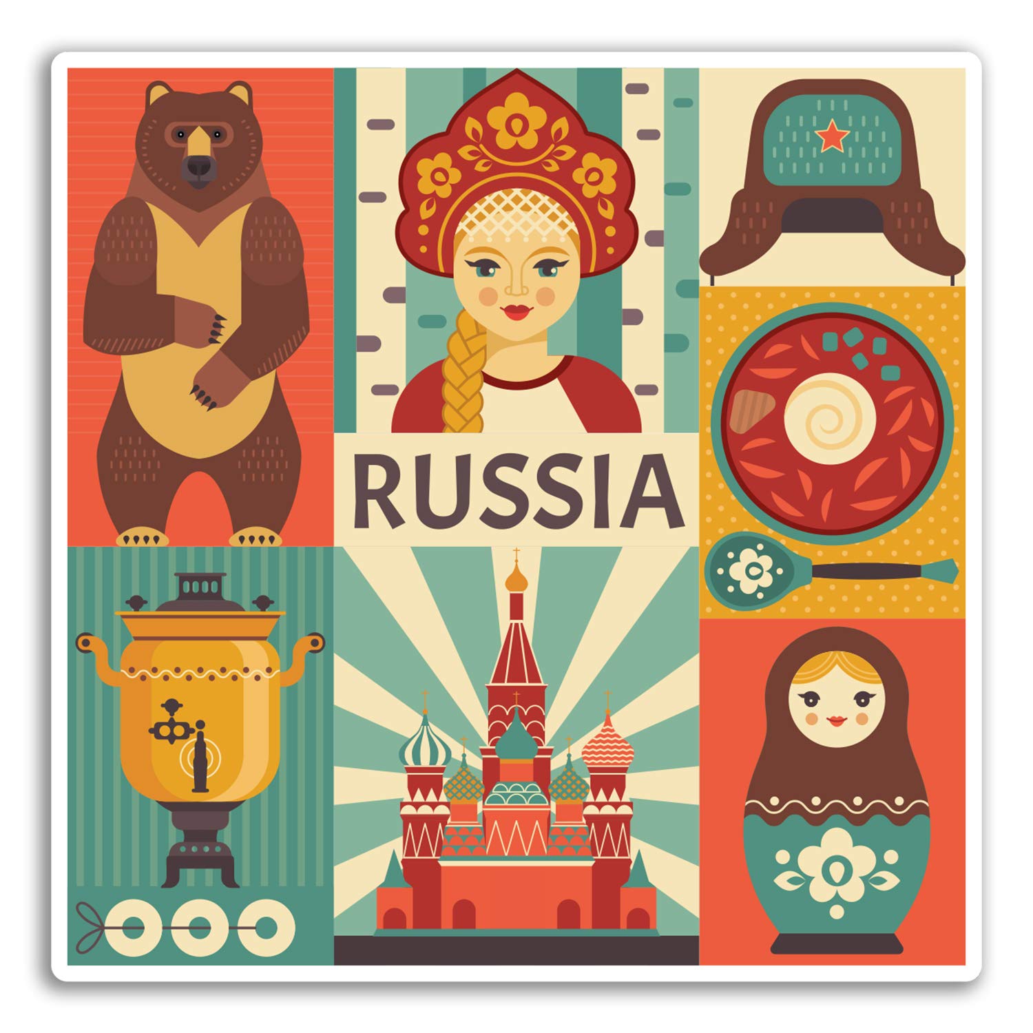 2 x 10cm Russia Russian Vinyl Stickers - Europe Sticker Luggage Travel #19270 (10cm Wide)