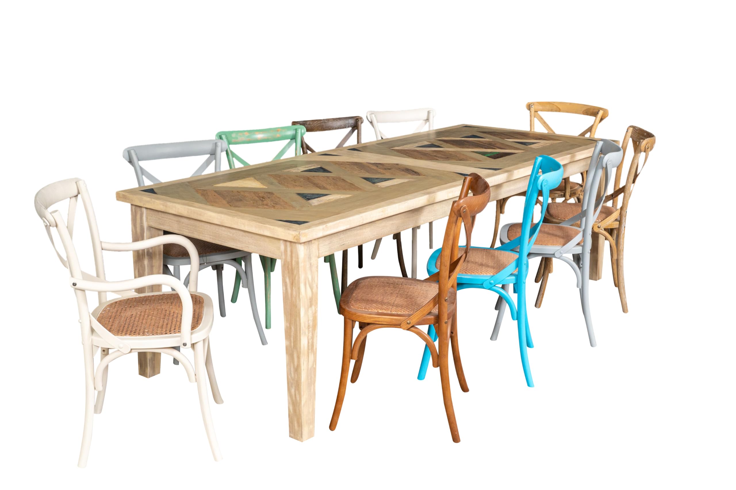 Biscottini Sedie sala da pranzo legno massello 86x42x46 cm - Sedia cucina e soggiorno in rattan - Sedie in legno da esterno e interno - Sedia legno bianca Cross