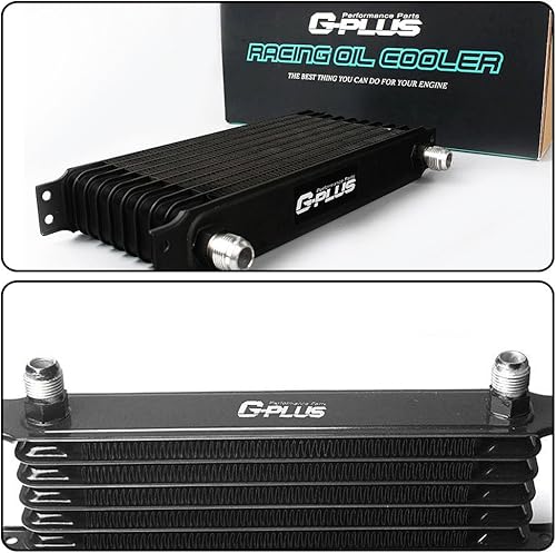 Miniatura 9 de G-PLUS 13 hileras AN10-10AN universal aluminio motor transmisión aceite refrigerador plata