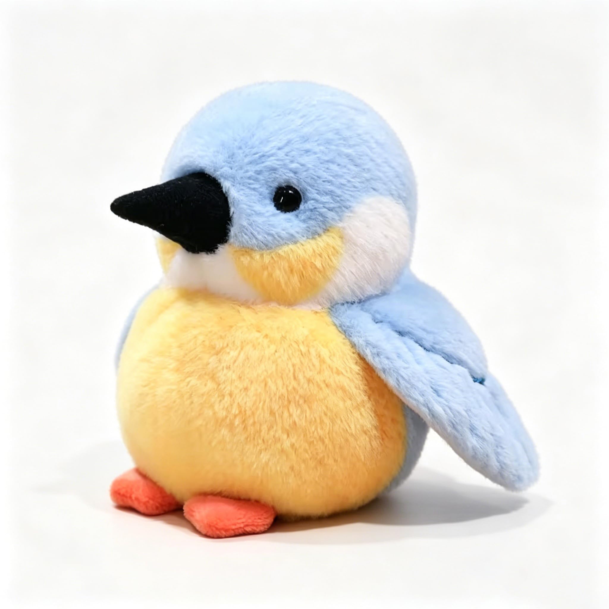 ZBELLO 12cm Lifelike Bird Plush Toy Kingfisher Pigeon Tit bird Doll Shake It Up And Down To Make Sounds Kid Interactive Cute Plush Doll Gift (Kingfisher)