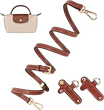 Schultergurt für Longchamp Mini Tasche Damen,Leder Cognac Schulterriemen,Einstellbarer No-Punch Taschengurt für Long Champ Strap