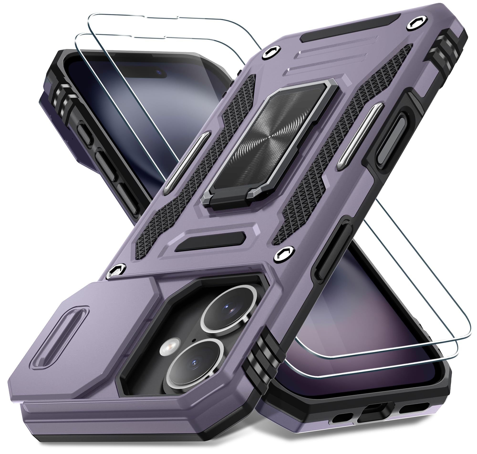 Amazon.com: DEERLAMN Case for iPhone 16 with Slide Camera Cover+