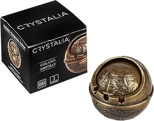 Miniatura 8 de Crystalia Cenicero resistente al viento con tapa para cigarrillos, soporte decorativo de metal sin olor para mesa de patio, interior y exterior,