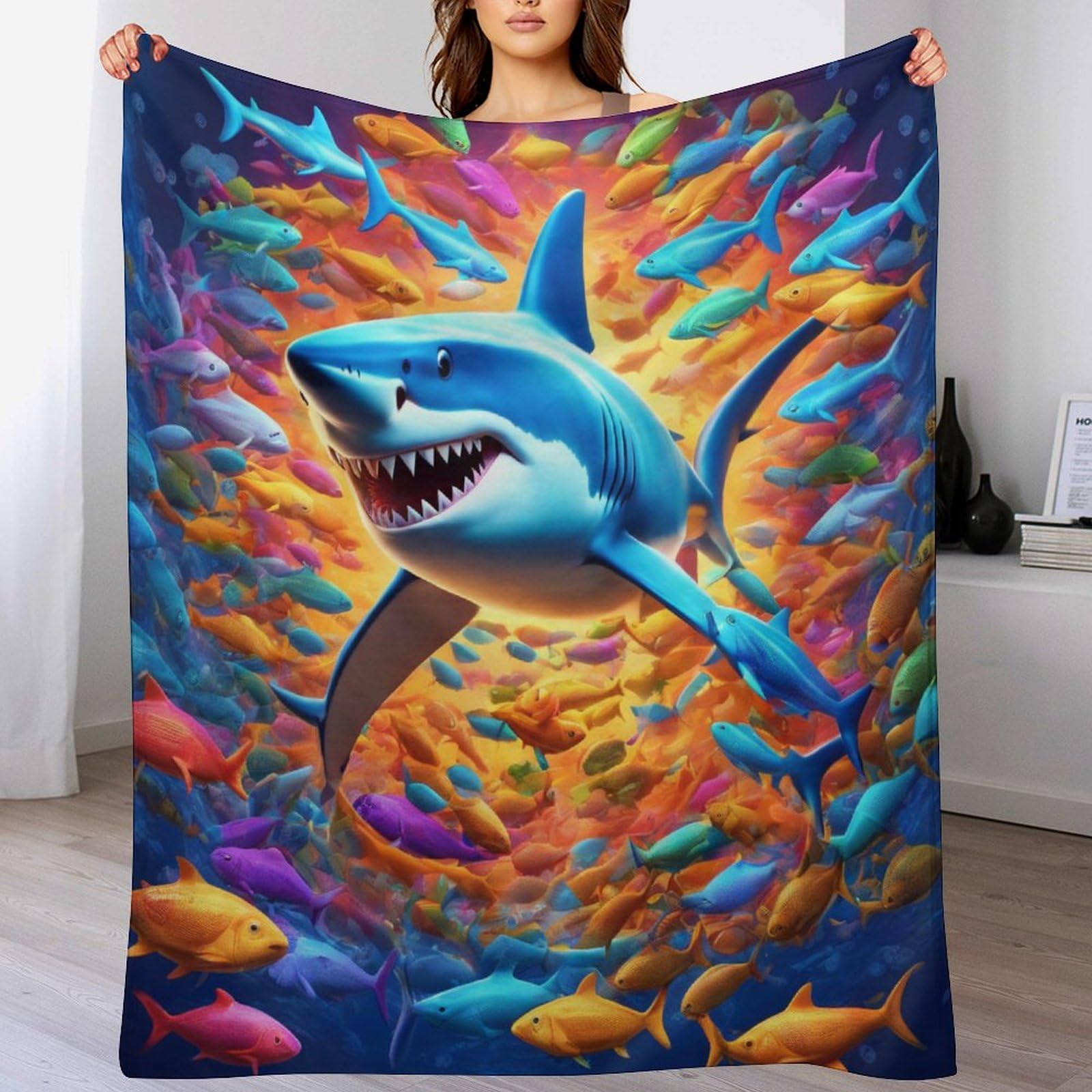 Couverture polaire requin le cadeau original et doux pour vos proches