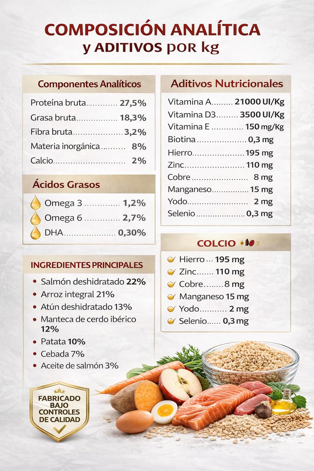 Pienso para Perro Adulto salmón y atún 15 kg con arroz Integral Omega 3 y 6 Alta palatabilidad y energía equilibrada Complet Care