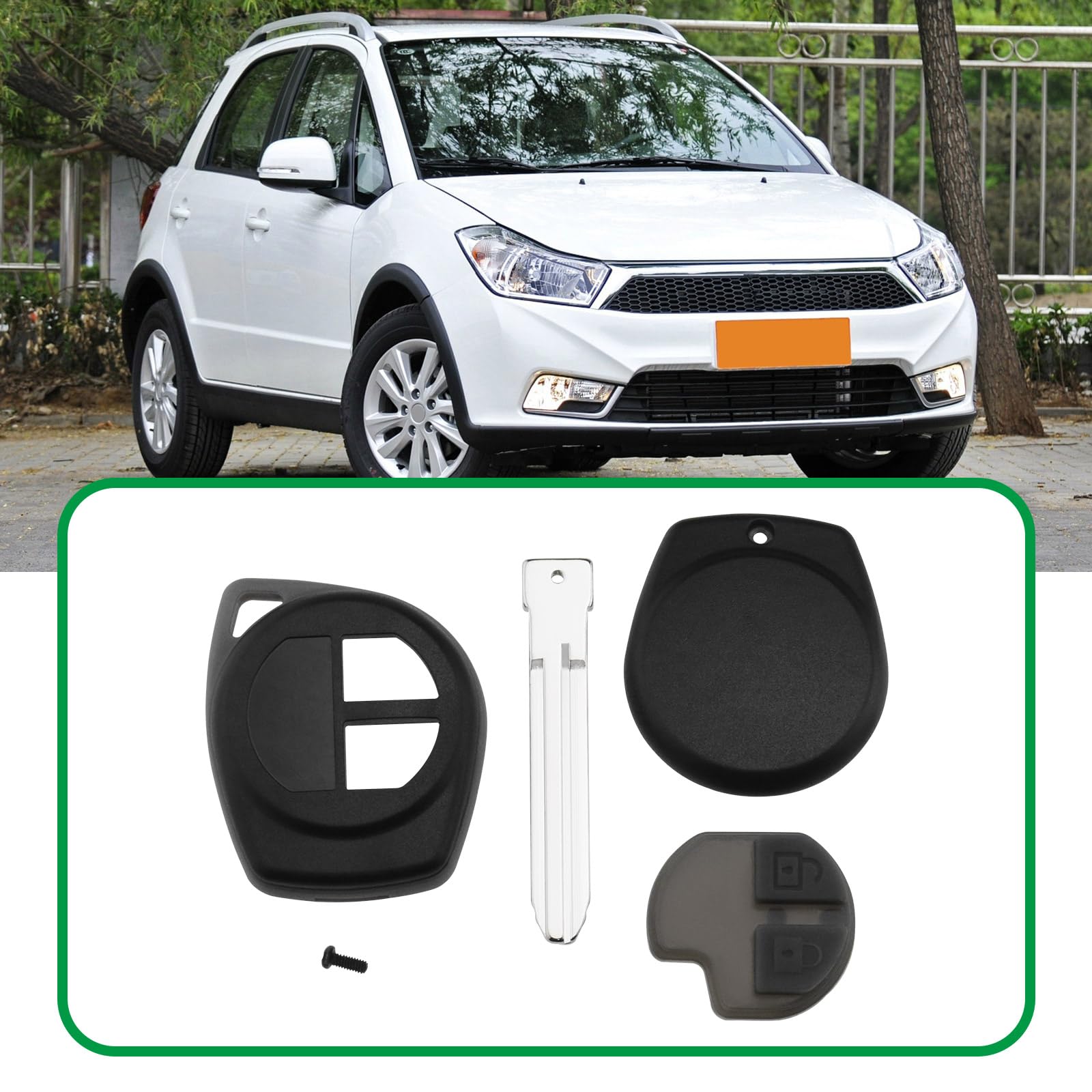 LT Easiyl 2Pcs Key Fob Replacement 2 Button Keypad Car Key Shell Case Compatible with Suzuki Compatible with Alto Compatible with Baleno Compatible with Grand - Image 2