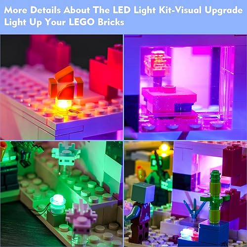 Miniatura 10 de Kit de luces LED compatible con Lego Minecraft The Pumpkin Farm 21248, accesorios de iluminación para bricolaje, compatibles con Lego Minecraft
