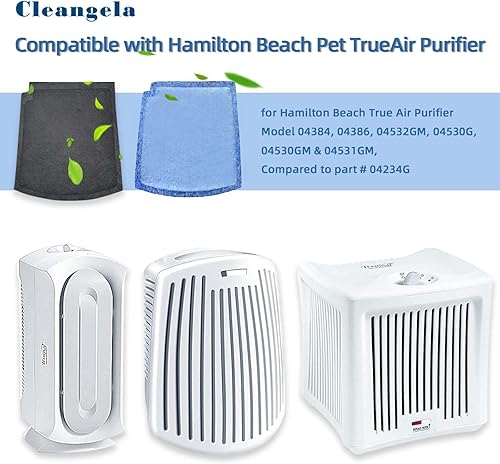 Miniatura 2 de Filtros de repuesto True Air compatibles con Hamilton Beach TrueAir Purfier Eliminadores de olores para habitaciones, 04383 04384 04530G 04530GM