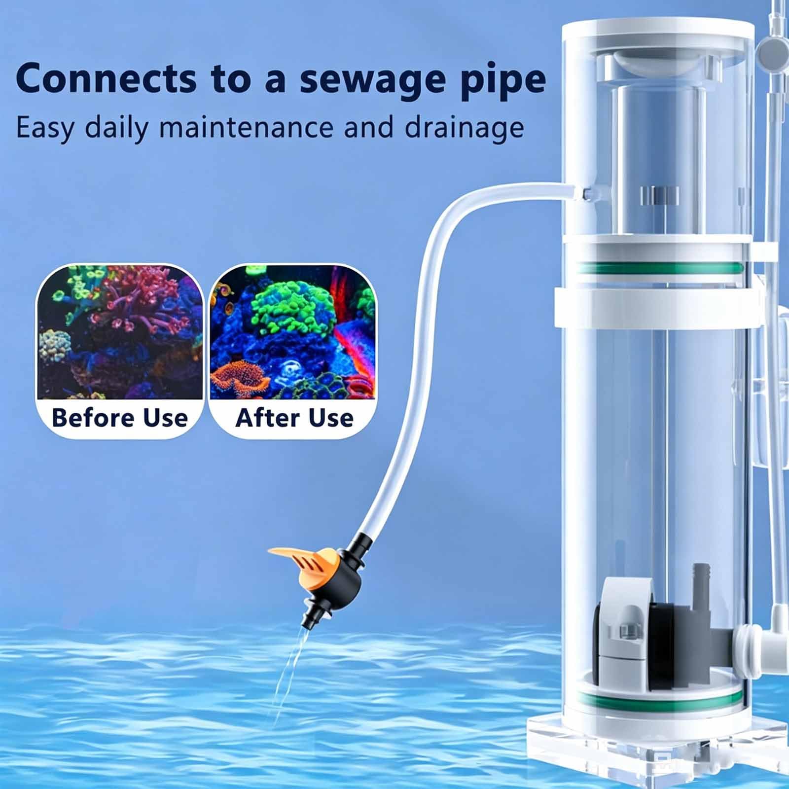 Écumeur De Surface pour Aquarium, Écumeur De Protéines pour Aquariums d'eau De Mer, Vanne D'aération À Bouton, Capacité d'eau Adaptée : 2 L À 20 L / 5 L À 40 L / 15 L À 90 15L