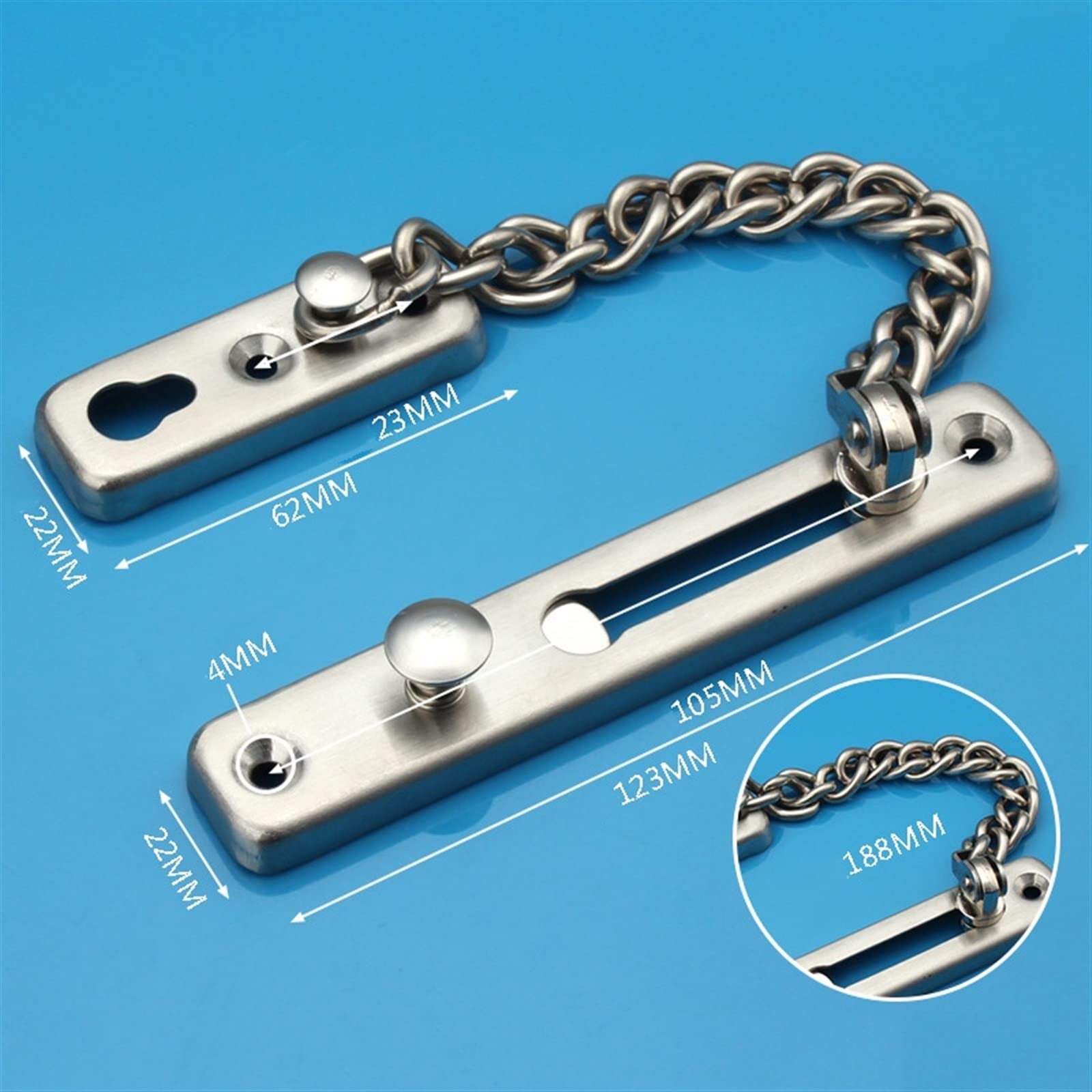 Cadena de seguridad para puertas de acero inoxidab Cerradura de cadena interior for puerta, acero inoxidable dorado