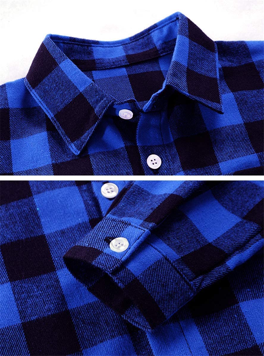 SANGTREE Girls' Women's Plaid Flannel Shirt, 3 Months - Green