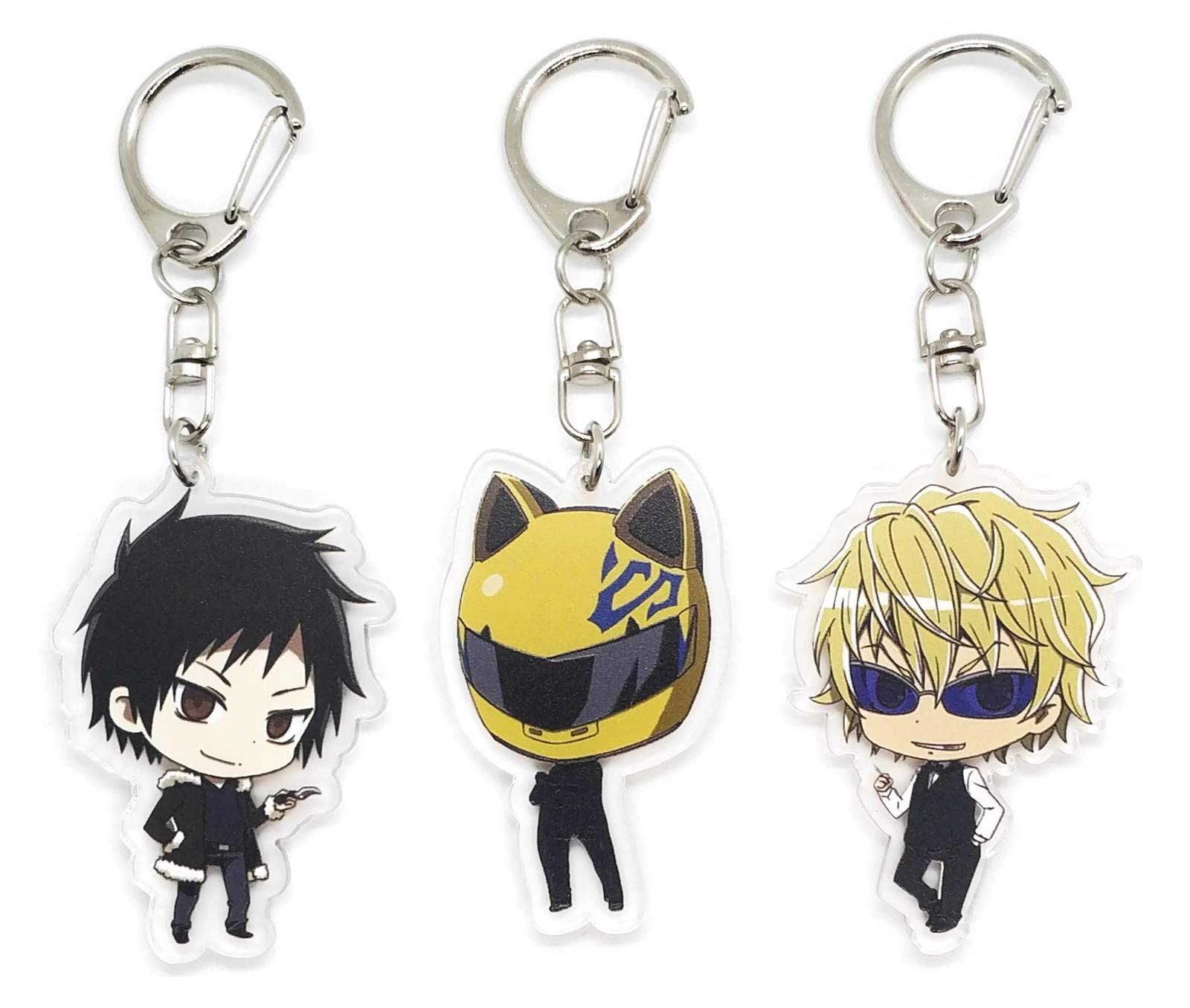 EBTY DREAMS Inc. - Set of 3 Durarara Acrylic Keychain Izaya Orihara, Shizuo Heiwajima,Celty Sturluson