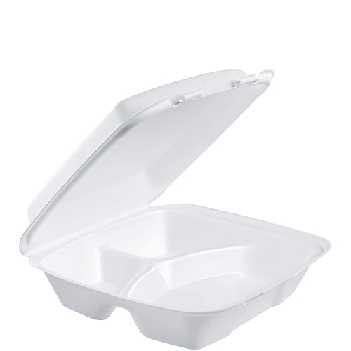 Dart 90HT3R 3 Comp Foam Hinged Container