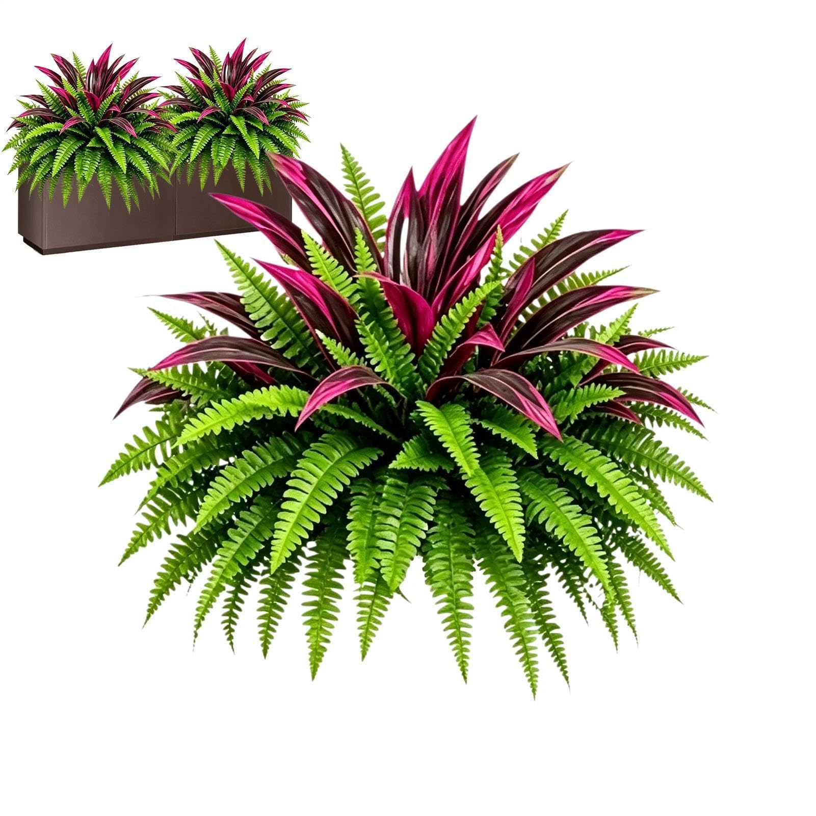 Artificial Ferns Plants Large 50cm Realistic Outdoor Landscaping