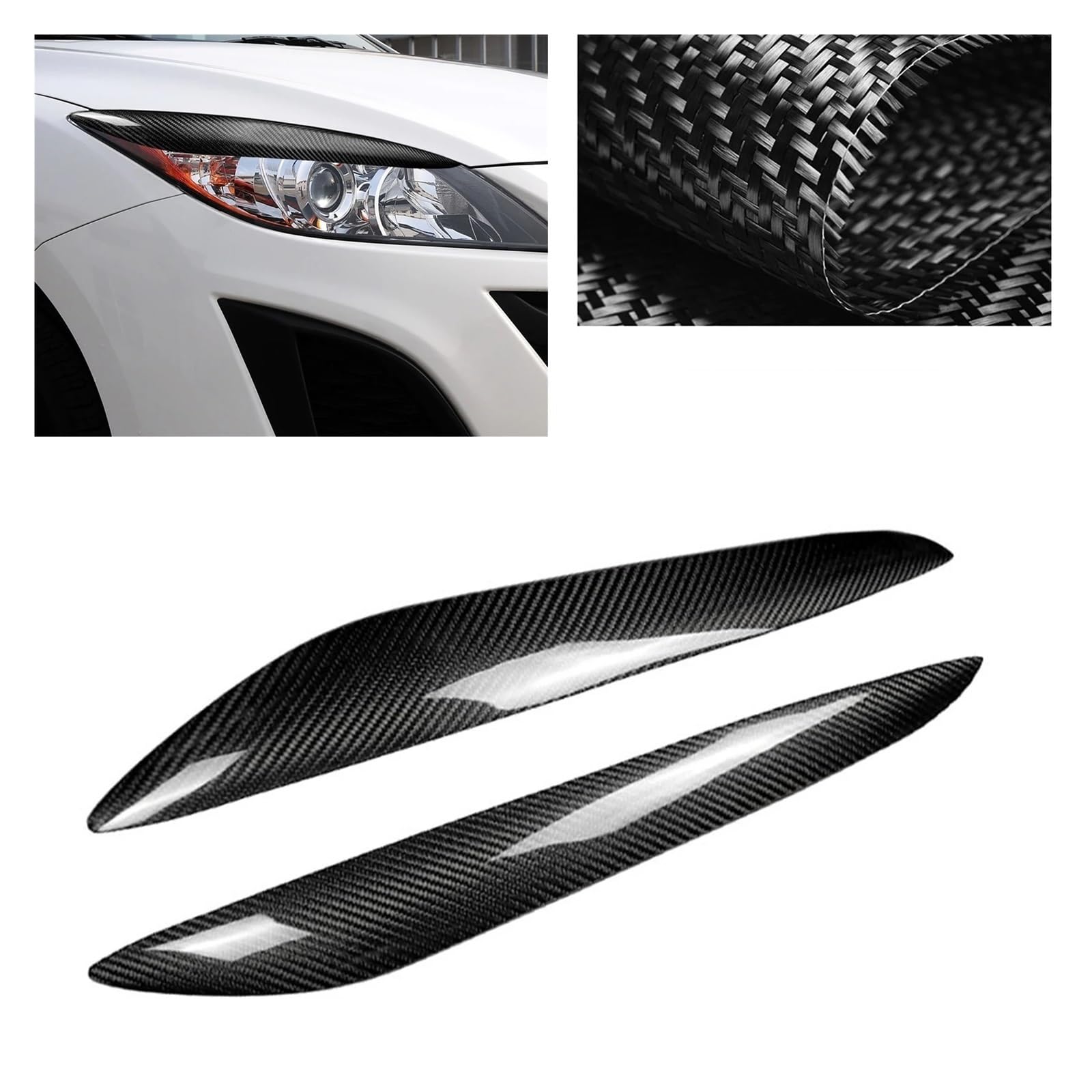 Naklejka na reflektor, wykończenie pokrywy reflektora pasujące do Mazdy, 3 Mazda3 2010-2013, włókno węglowe, osłona reflektora, osłona lampy