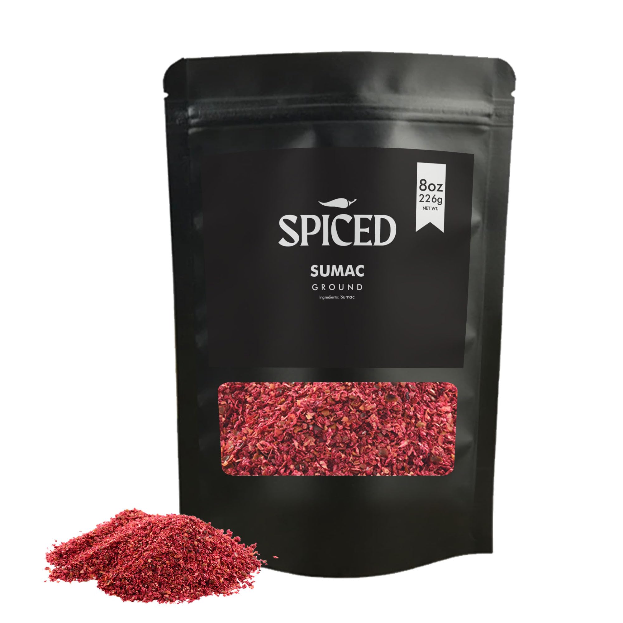 Rhythm AromaticsSPICED Ground Sumac, 6oz of Freshly Ground Sumac in Resealable Bag, Great for Spice Blends, Seasoning, Roasting, Marinade, Rubs, Grilled Meat, Salads, Creamy Dips and Fish