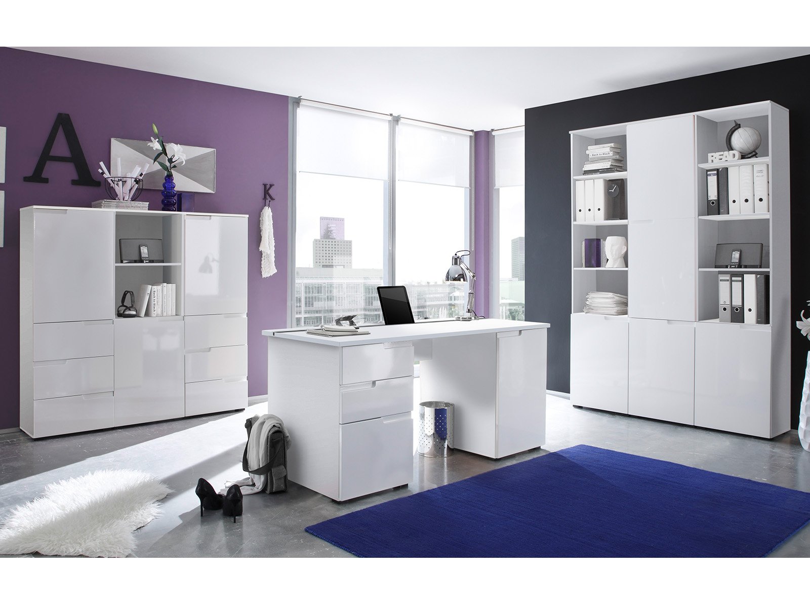 möbelando Büroregal-Set Regale Büroprogramm Bürokombination Büroeinrichtung Suzette I