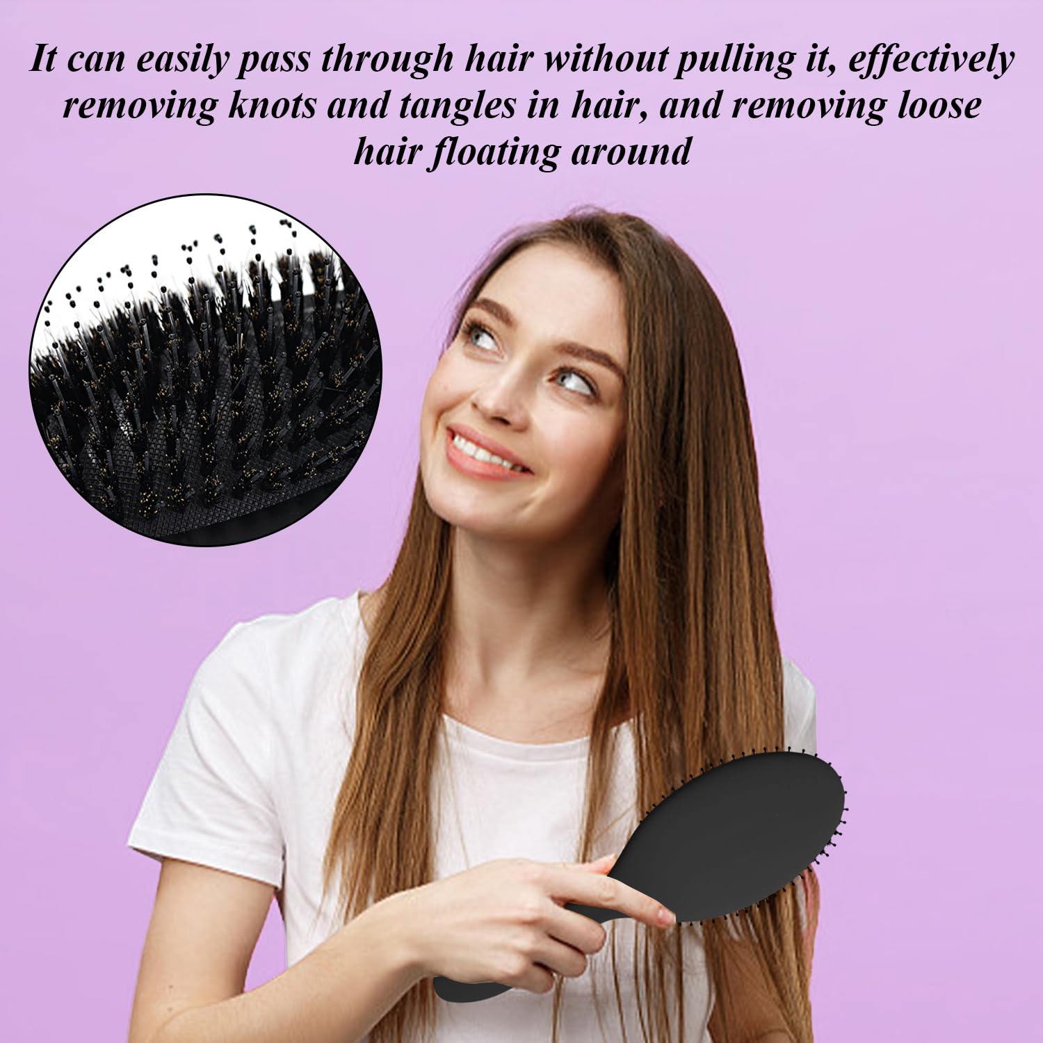 2 Pieces Air Cushion Comb, Scalp Massage Comb, Hair Comb, Hair Styling Tools, Hair Combing Tools, Black - Image 4