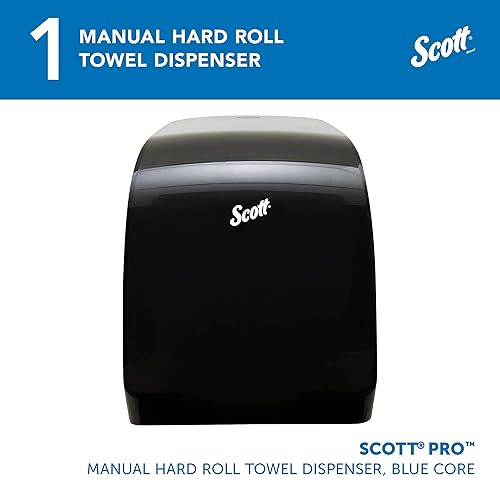 Miniatura 2 de Scott Professional Dispensador manual de toallas de rollo duro profesional (34346), negro, para toallas ScottProfessional Blue Core, 12.66 x 16.44 x