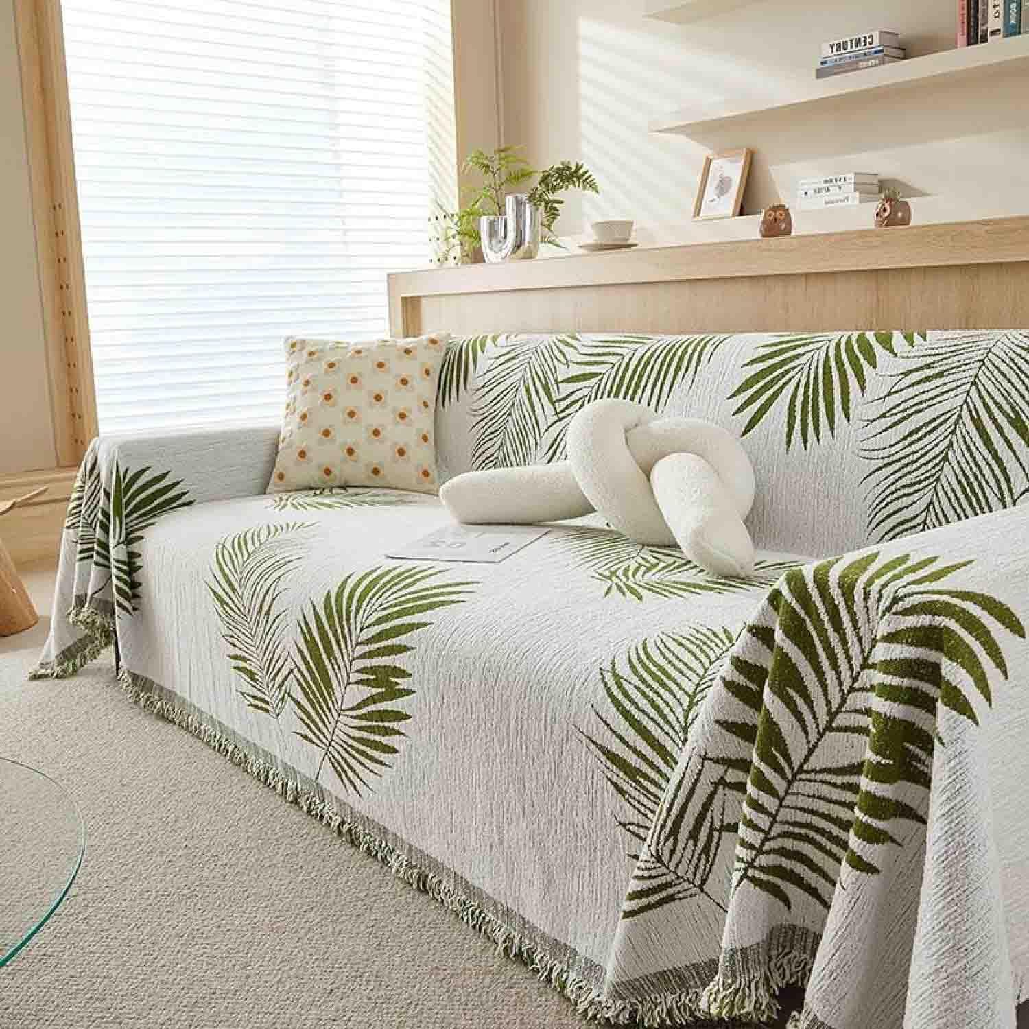 Housse de canapé en chenille antidérapante | Jeté de lit et couverture de pique-nique