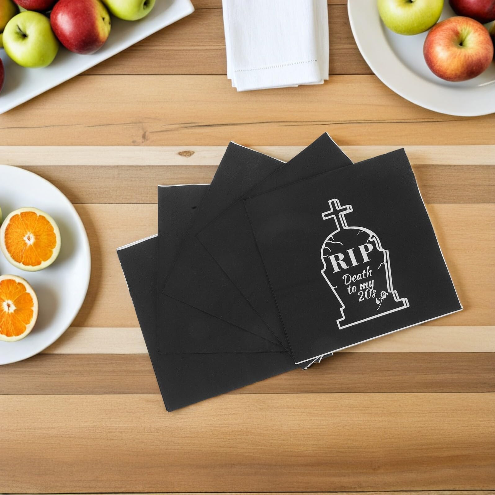 20 pezzi Tovaglioli di Carta Neri Tema Halloween Death To My per Feste Compleanno Assorbenti e Decorativi per Tavola per Addio AI Anni e Party Tema
