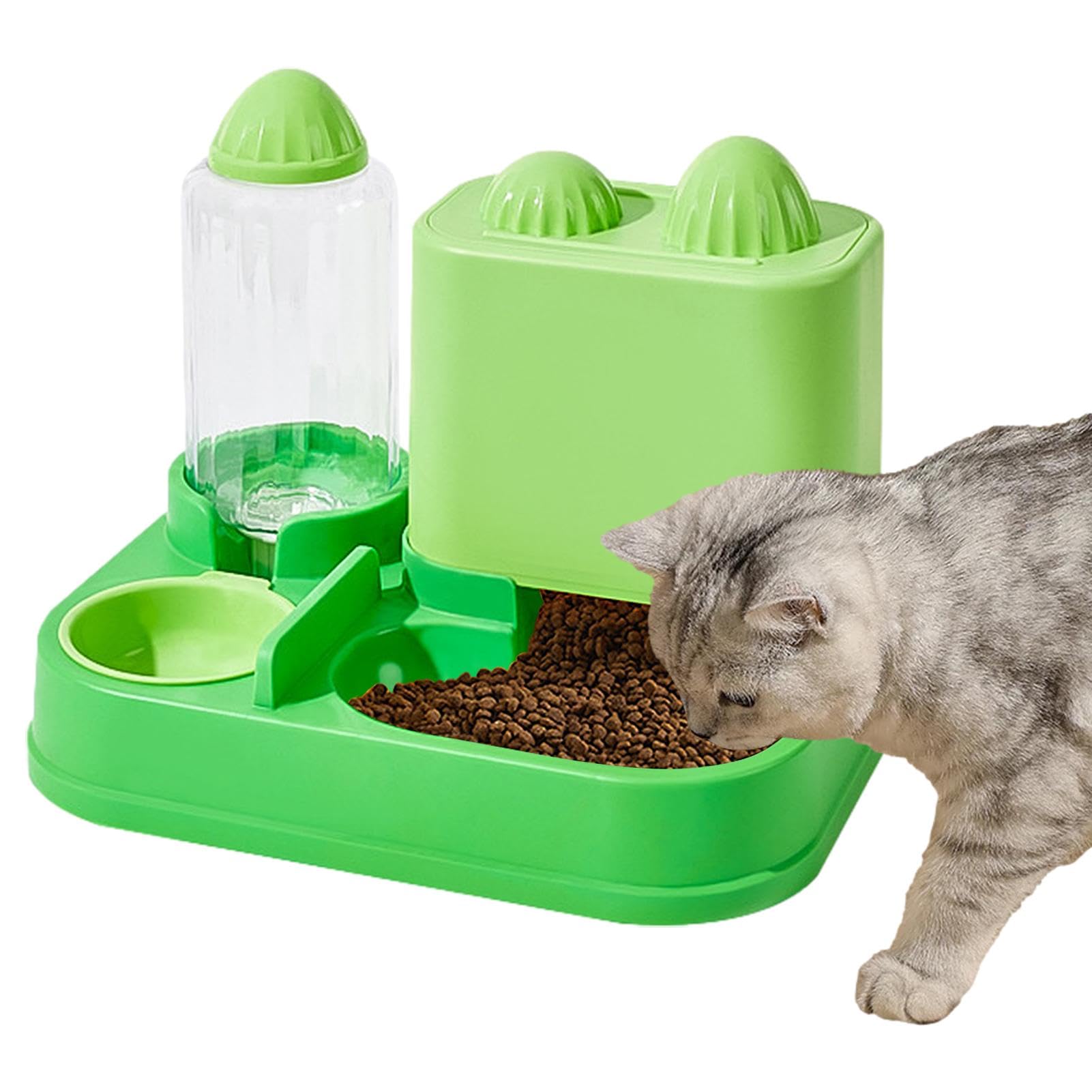 Ciotole per gatti – 2 in 1 per /cactus cane gatto ciotole abbeveratoio automatico | fontana per animali domestici con ciotola per cibo per cani cuccioli e gattini | Set di ciotole per acqua e cibo per animali domestici d