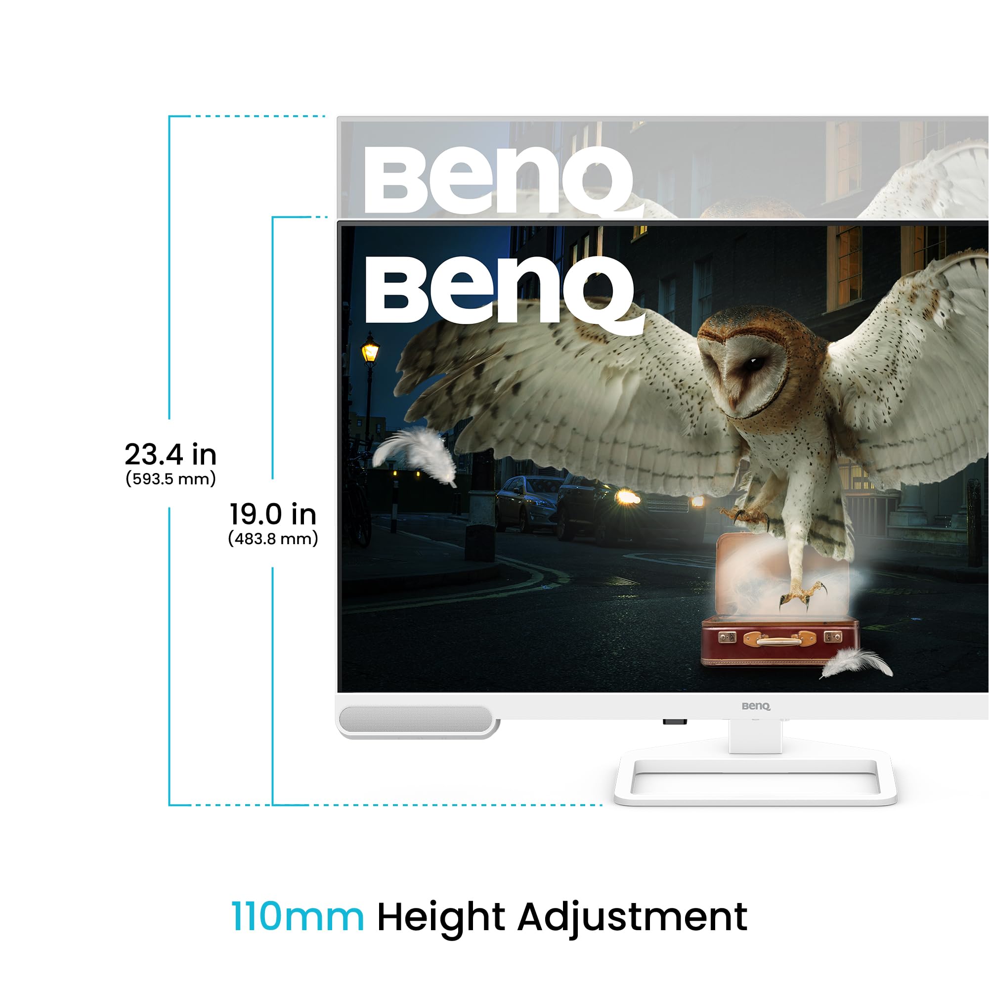 BenQ EW3290U 4K Écran, 32", 3840x1260, P3 98%, Technologie AI Contrast Exclusive, Haut-parleurs 2.1 intégrés avec Caisson de Basses, Port USB-C, 3 Ports HDMI, Design Ergonomique, Technologie Eye Care