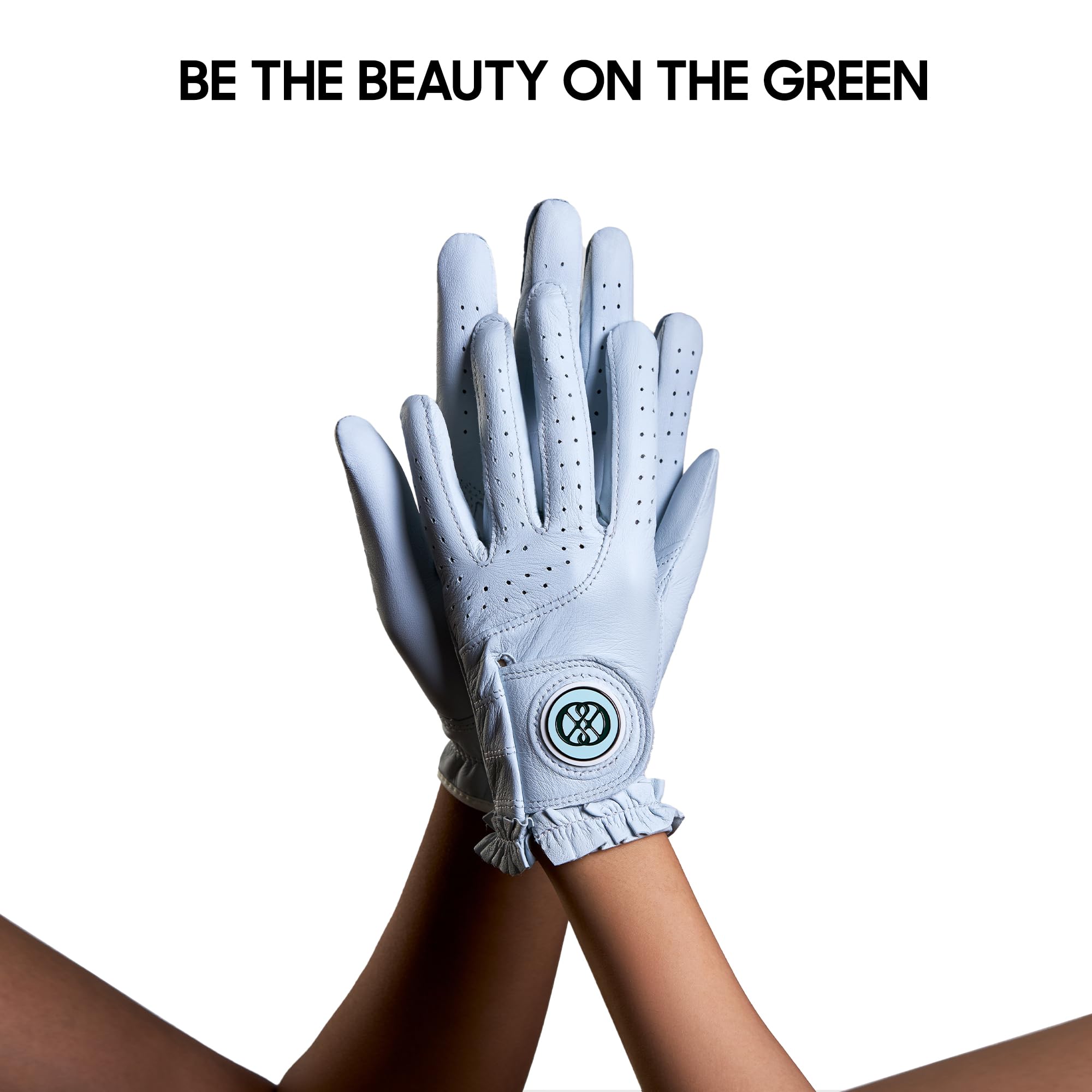 Clapley - Guanto da golf da donna, in pelle Cabretta di alta qualità, con marcatore magnetico per palline, design traspirante, elastico