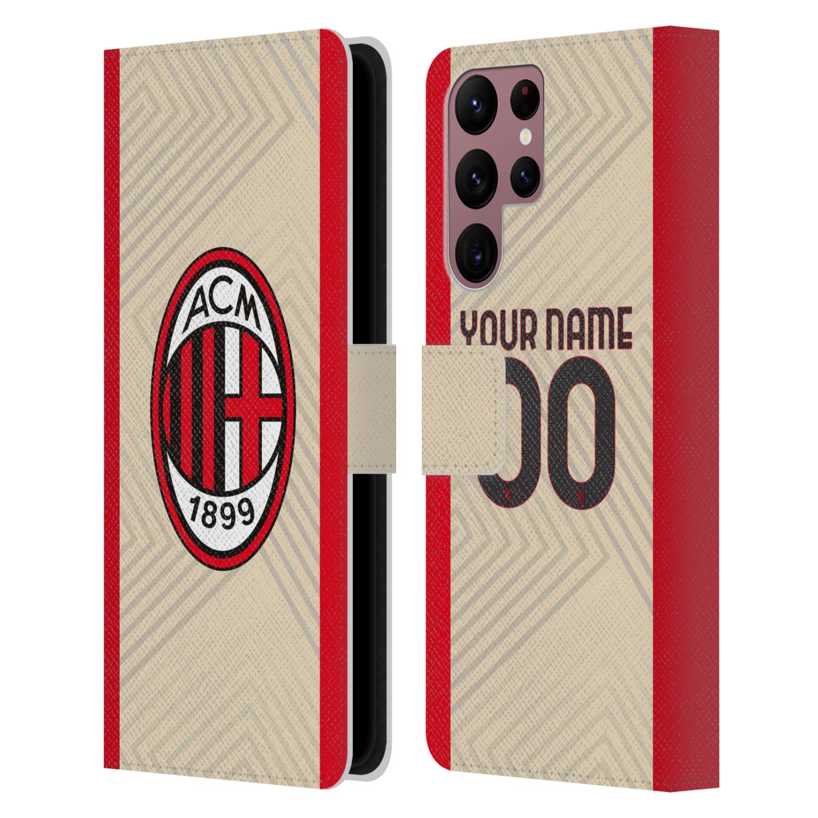 Funda AC Milan Samsung S22 Ultra carcasa cuero tipo libro 7