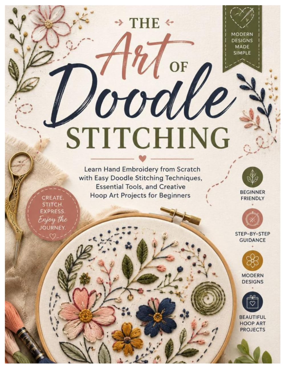 The Art of Doodle Stitching: Learn Hand Embroidery from Scratch with Easy Doodle Stitching Techniques, Essential Tools, and Creative Hoop Art Projects for Beginners