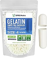 Vista 1 de XPRS Nutra Size 4 Empty Capsules - 100 Count Small Empty Gelatin Capsules - Pills DIY Capsule Filling - Fillable Pure Bovine Pill Gel Caps for Blanco