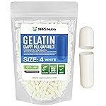 XPRS Nutra Size 4 Empty Capsules - 100 Count Small Empty Gelatin Capsules - Pills DIY Capsule Filling - Fillable Pure Bovine Pill Gel Caps for Do-It-Yourself Supplements (White)