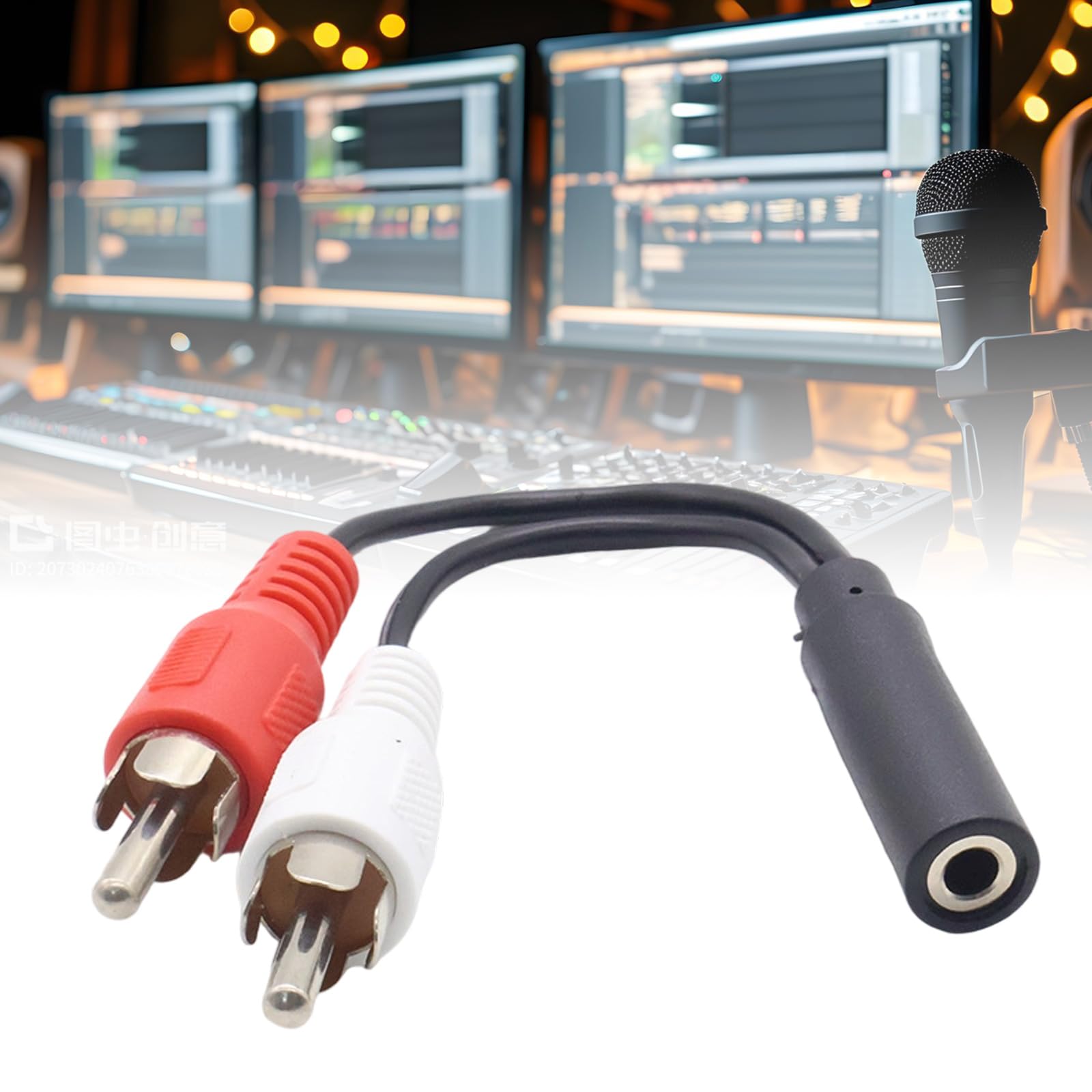 Cavo splitter stereo a Y femmina da 3,5 mm a 2 RCA maschio, adattatore audio da 3,5 mm femmina a 2 RCA maschio, per laptop, telefono, tablet, sdoppiatore audio