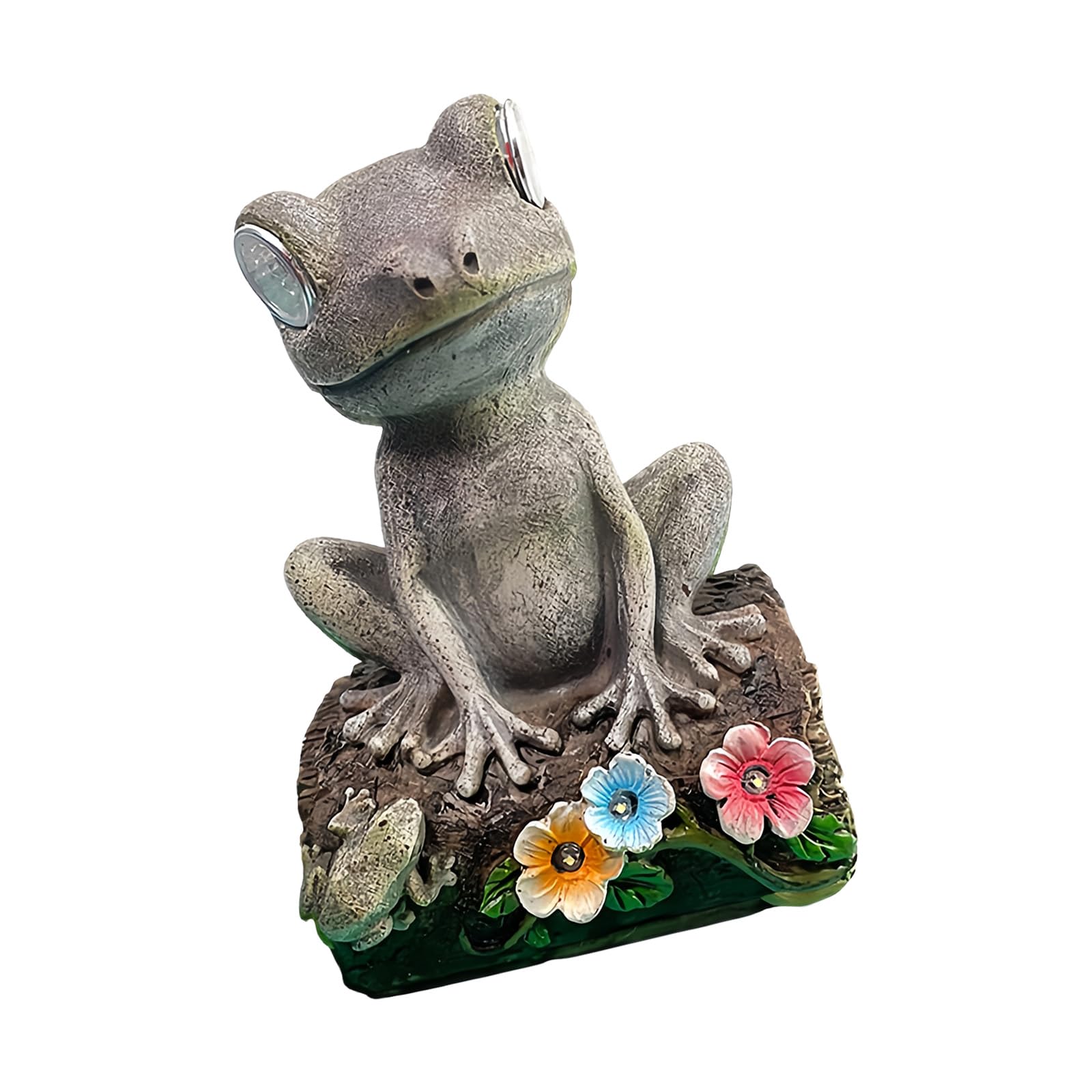 Solar Garden Frogs Statues Outdoor Decors Frogs Figurines with LED Light for Patios, Yard, Backyard, Lawns Ornament Garden Statues with Solar