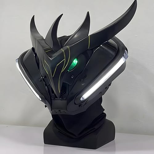 Miniatura 2 de Máscara LED Cyberpunk, casco futurista para cosplay, ciencia ficción